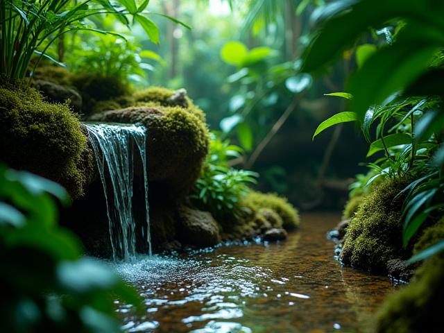 Detailansicht eines tropischen Terrariums